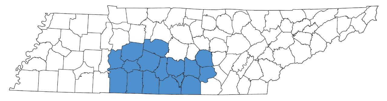 Bedford, Coffee, Franklin, Giles, Grundy, Hickman, Lawrence, Lewis, Lincoln, Marshall, Maury, Moore, Perry, Warren, Wayne, Williamson counties